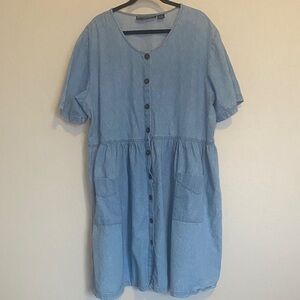 Forelli Jeanswear Spirit Women’s Blue Denim Shirt Dress Pockets Size 22/24